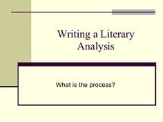 Writing literary analysis paper